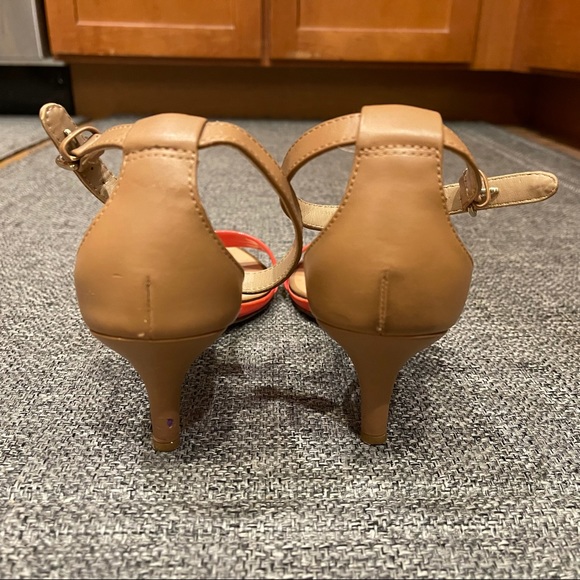 Zara Collection Women’s Neon Orange Ankle Strap Sandals, size 7 - Picture 6 of 7